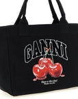 Ganni Ganni Black Medium Cherry Tote Shopping Bag