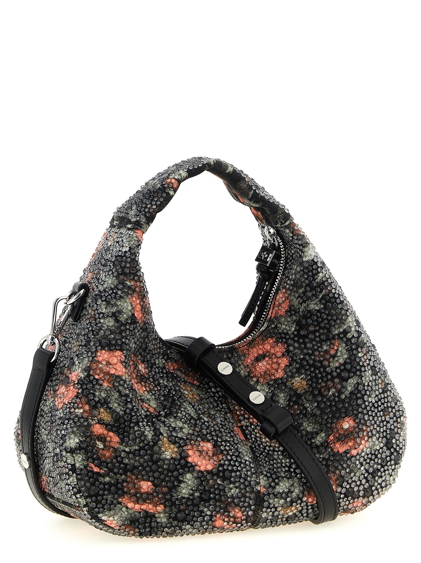 Ganni Ganni Mini Hobo Flowers Handbag