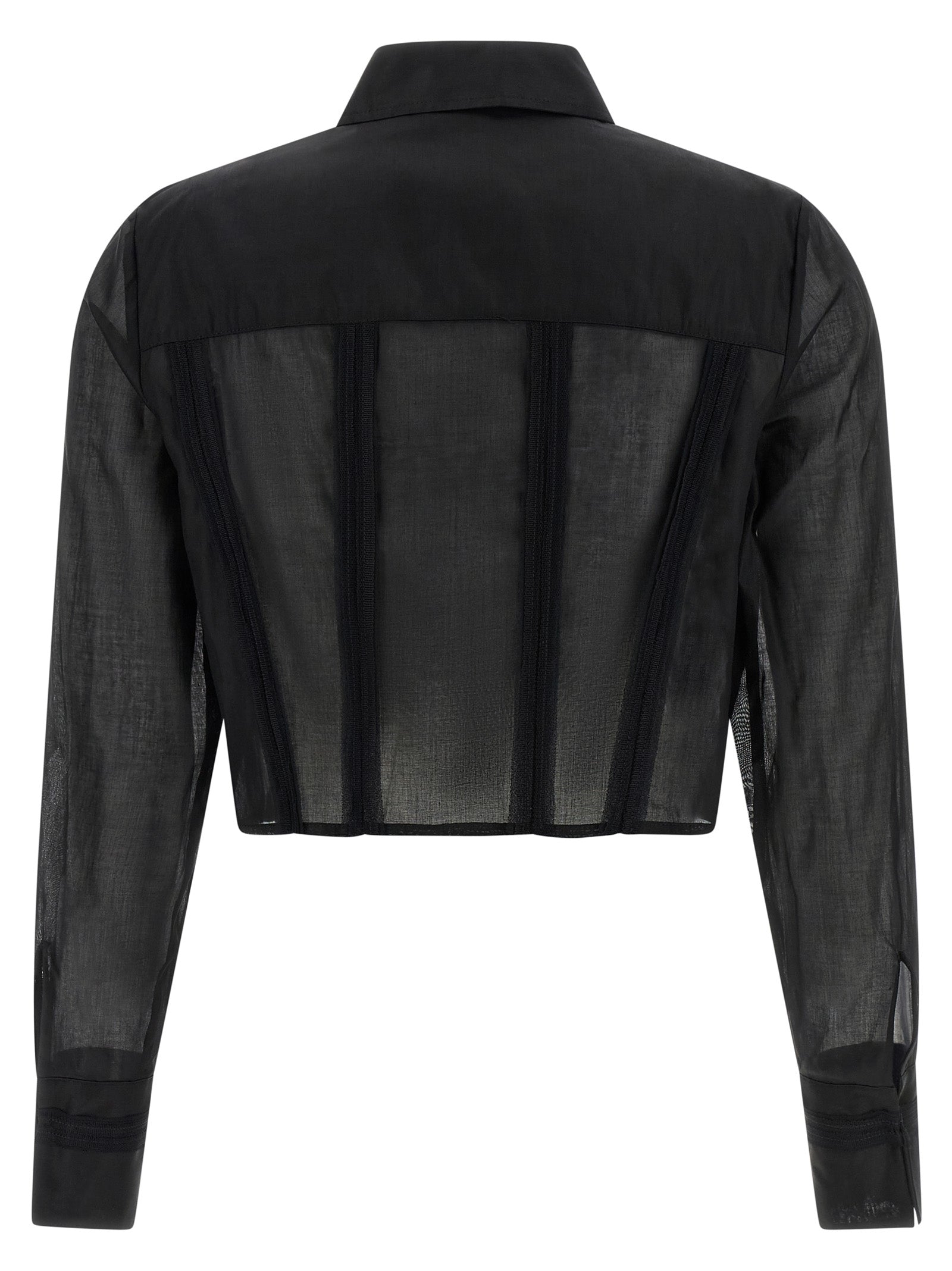 Elisabetta Franchi Elisabetta Franchi Logo Embroidery Maxi Crop Shirt