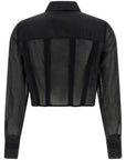 Elisabetta Franchi Elisabetta Franchi Logo Embroidery Maxi Crop Shirt