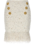 Balmain Balmain Fringed Tweed Skirt