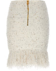 Balmain Balmain Fringed Tweed Skirt