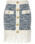 Balmain Balmain Fringed Tweed Skirt