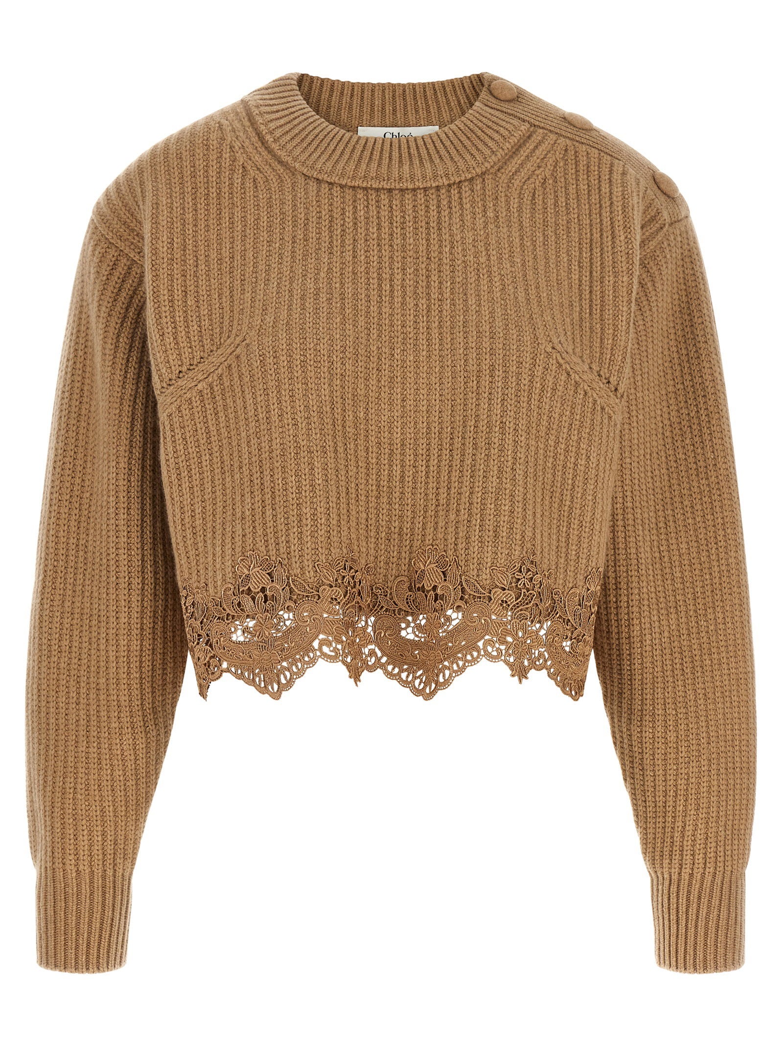 Chloé Chloé Cropped Lace Sweater