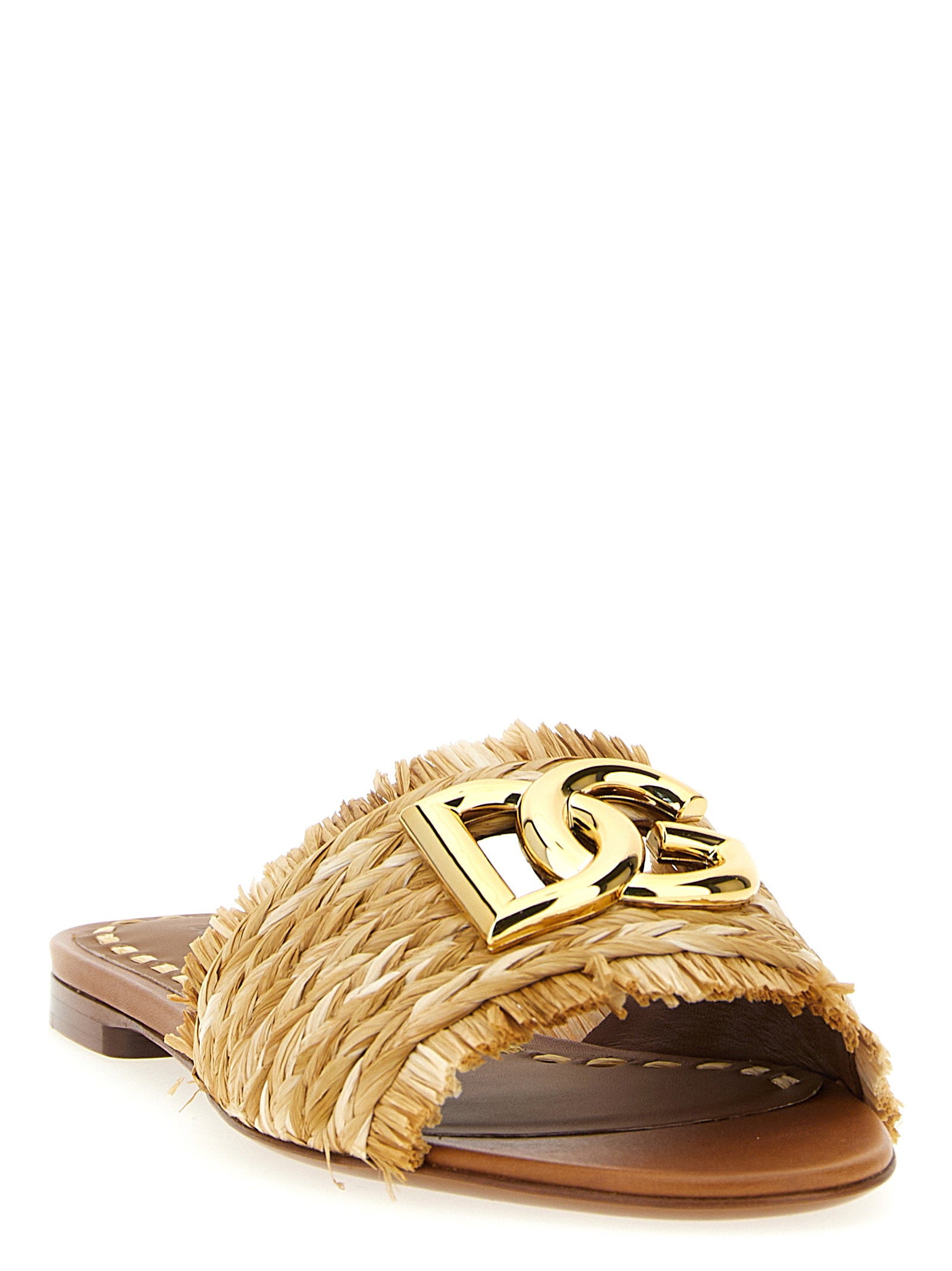 Dolce &amp; Gabbana Dolce &amp; Gabbana Raffia Braid Slides