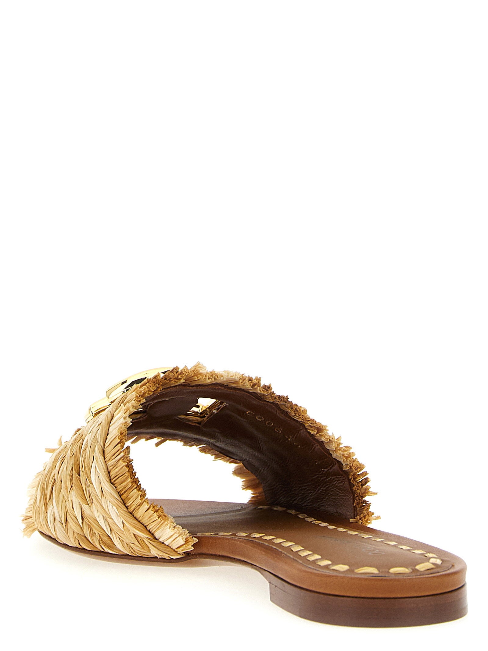 Dolce &amp; Gabbana Dolce &amp; Gabbana Raffia Braid Slides