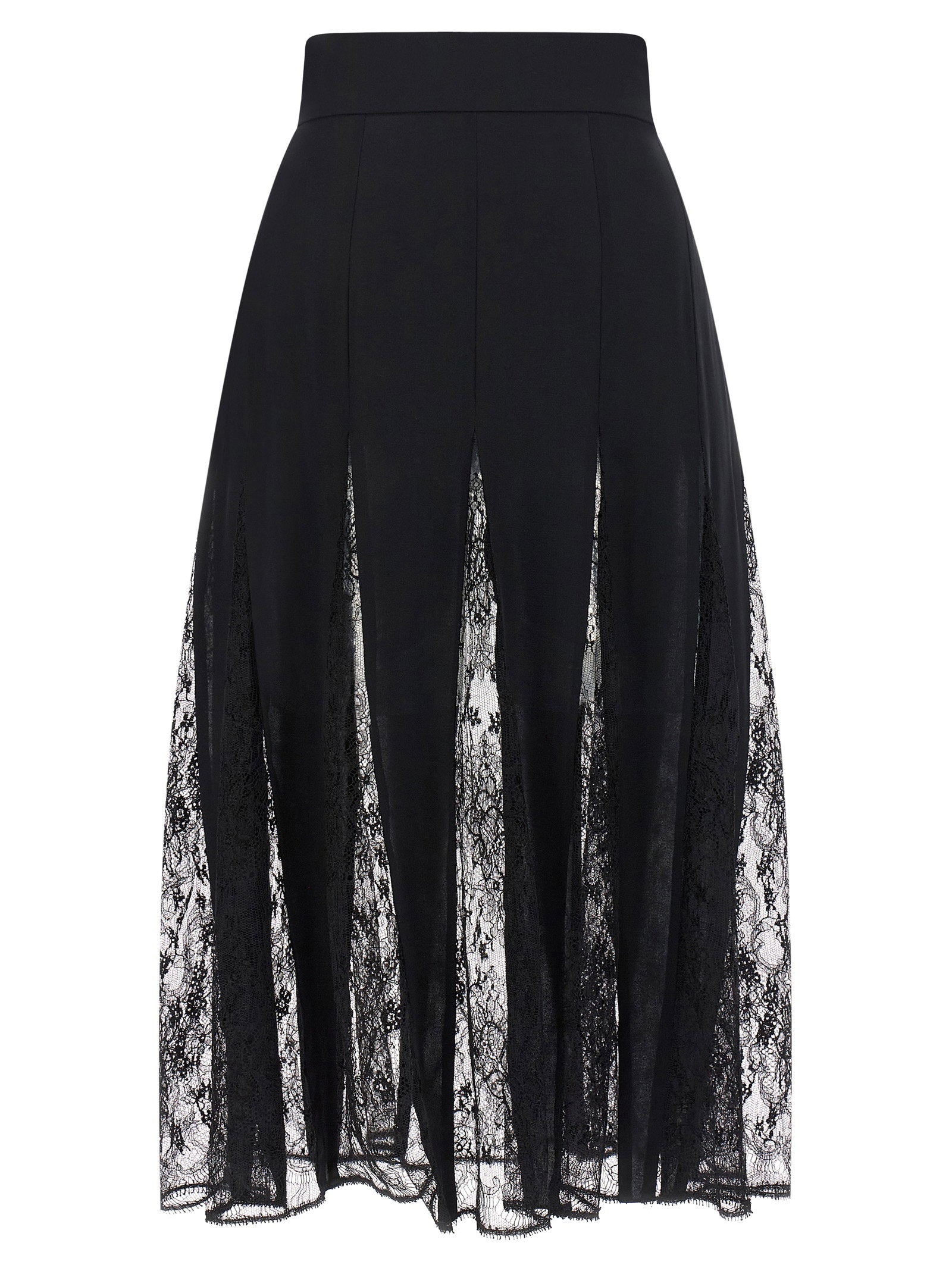 Dolce &amp; Gabbana Dolce &amp; Gabbana Charmeuse Skirt With Lace