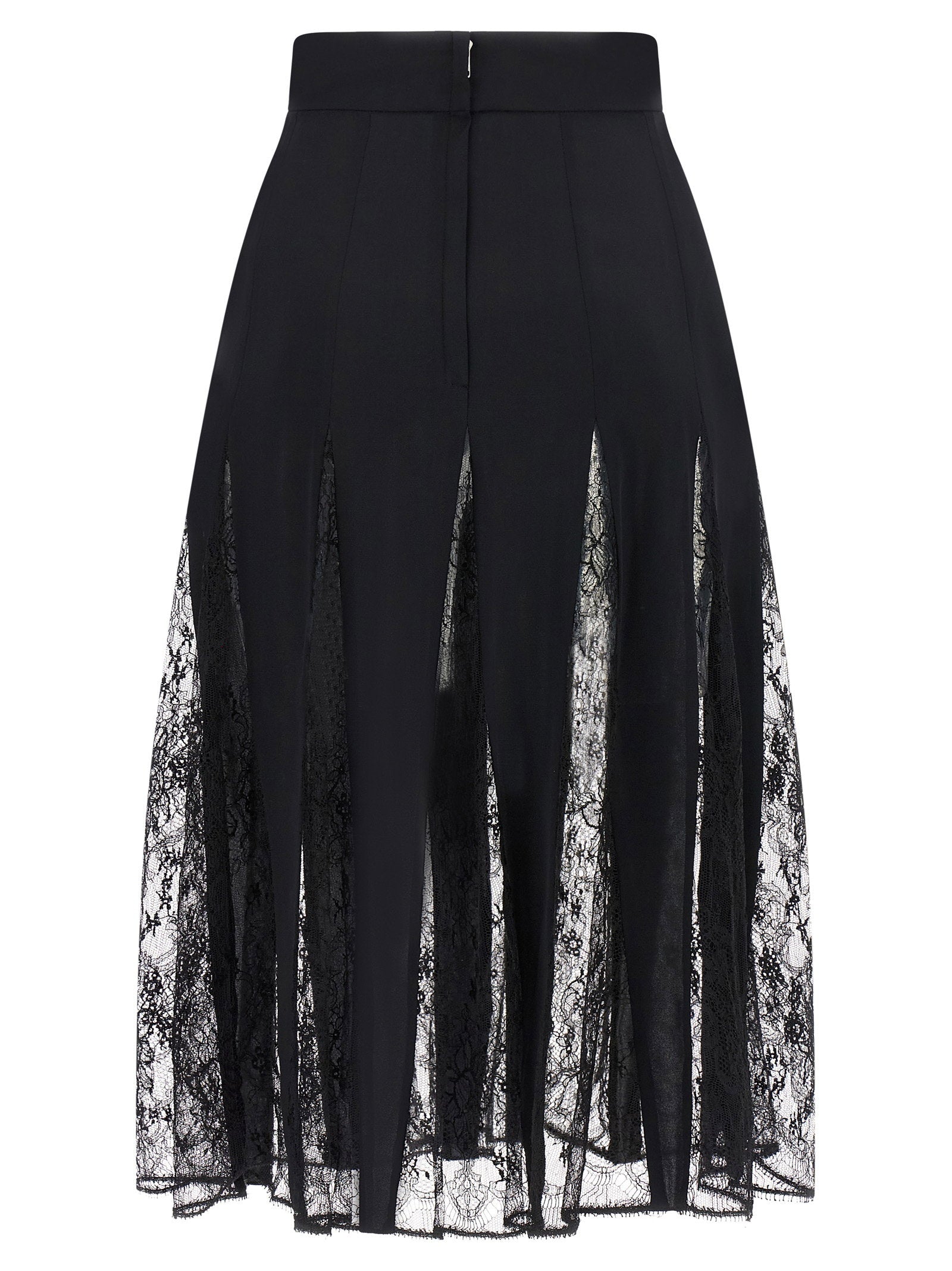 Dolce &amp; Gabbana Dolce &amp; Gabbana Charmeuse Skirt With Lace