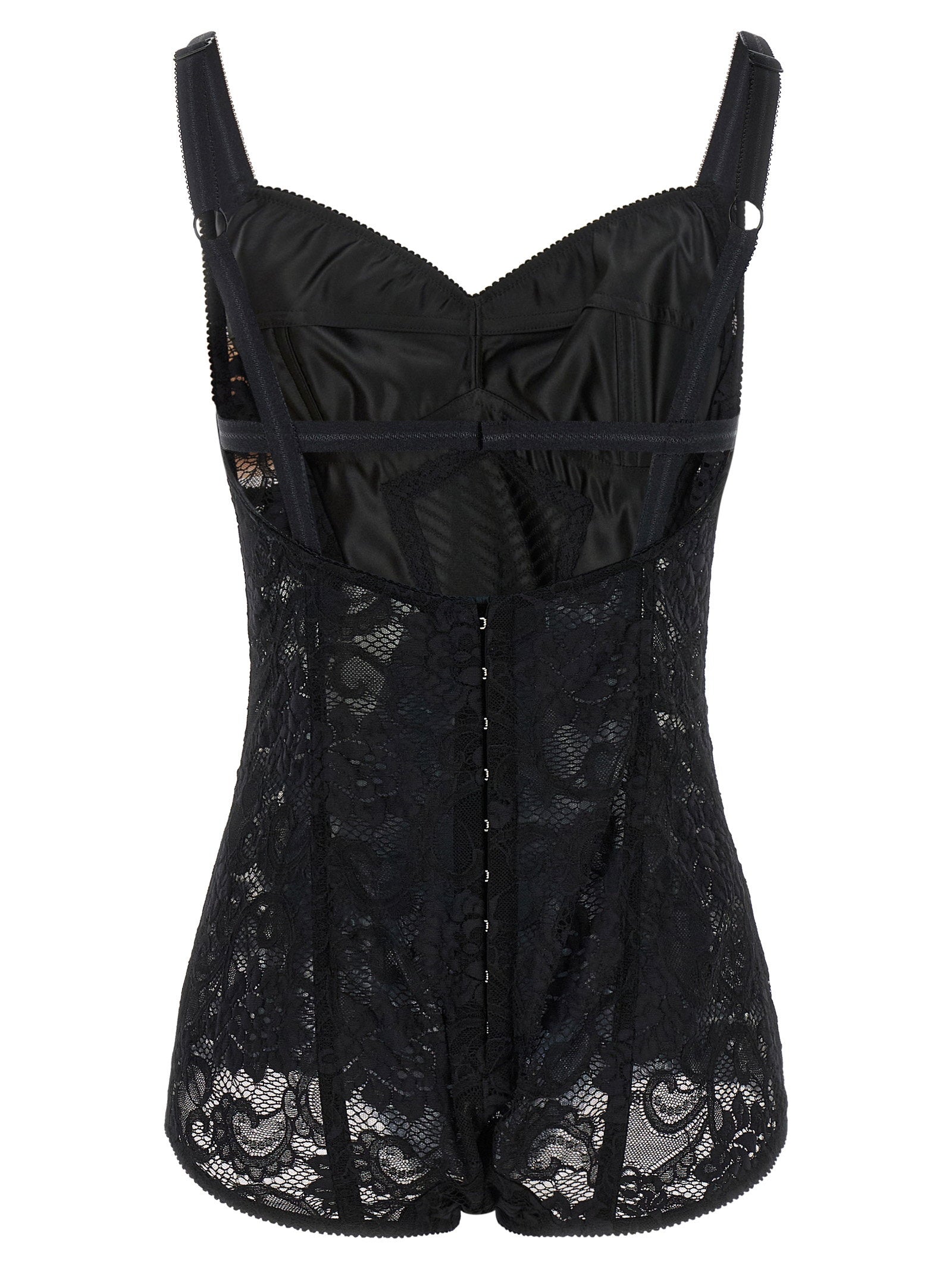 Dolce &amp; Gabbana Dolce &amp; Gabbana Satin And Lace Corsetry Bodysuit