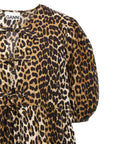 Ganni Ganni Leopard Poplin Dress
