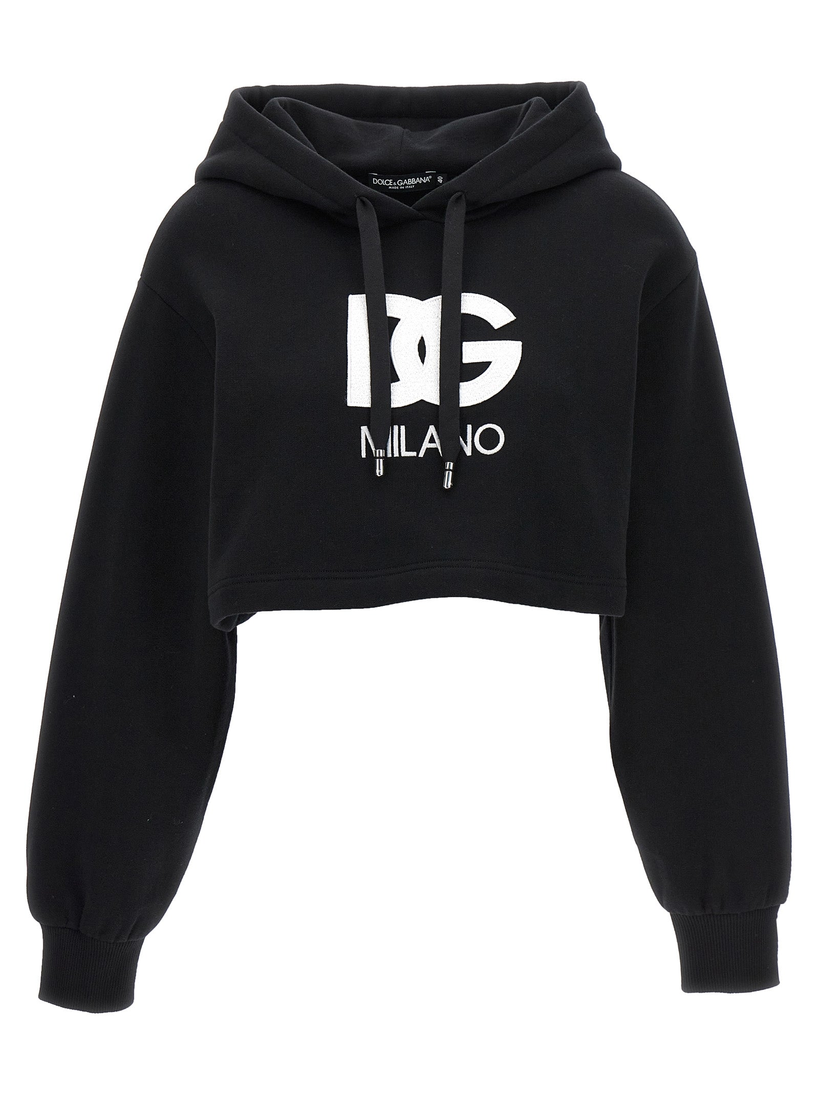 Dolce &amp; Gabbana Dolce &amp; Gabbana Logo Embroidery Cropped Hoodie