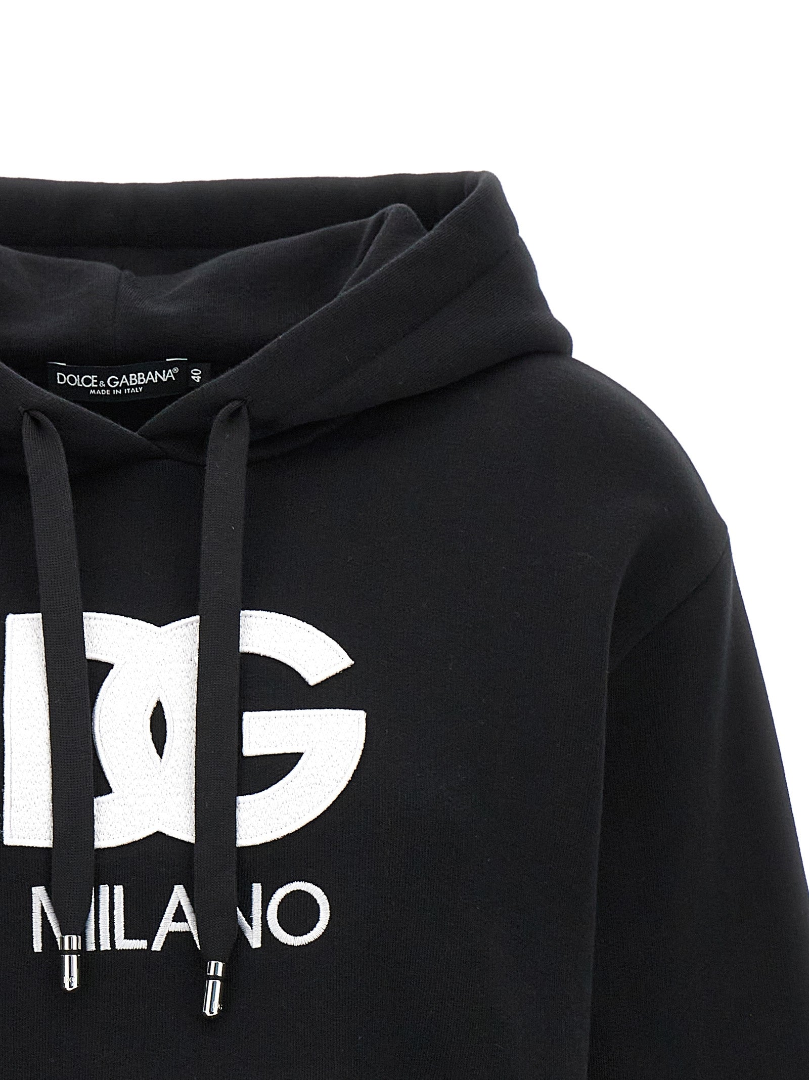 Dolce &amp; Gabbana Dolce &amp; Gabbana Logo Embroidery Cropped Hoodie