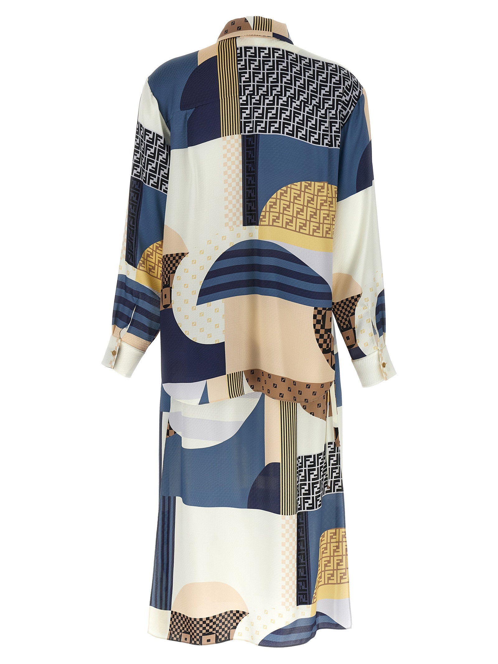 Fendi Fendi Patchwork Silk Dress