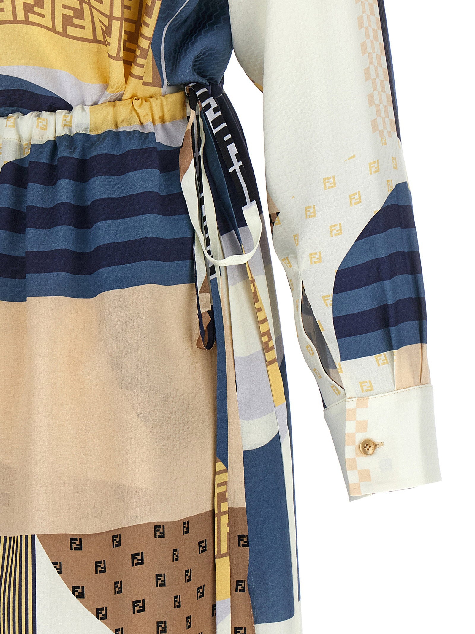 Fendi Fendi Patchwork Silk Dress