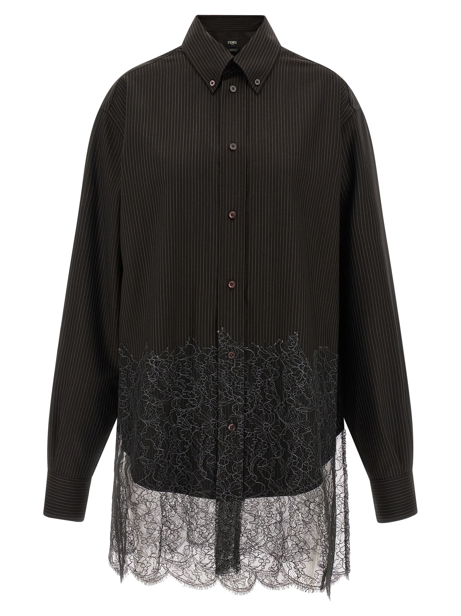 Fendi Fendi Wool And Lace Shirt