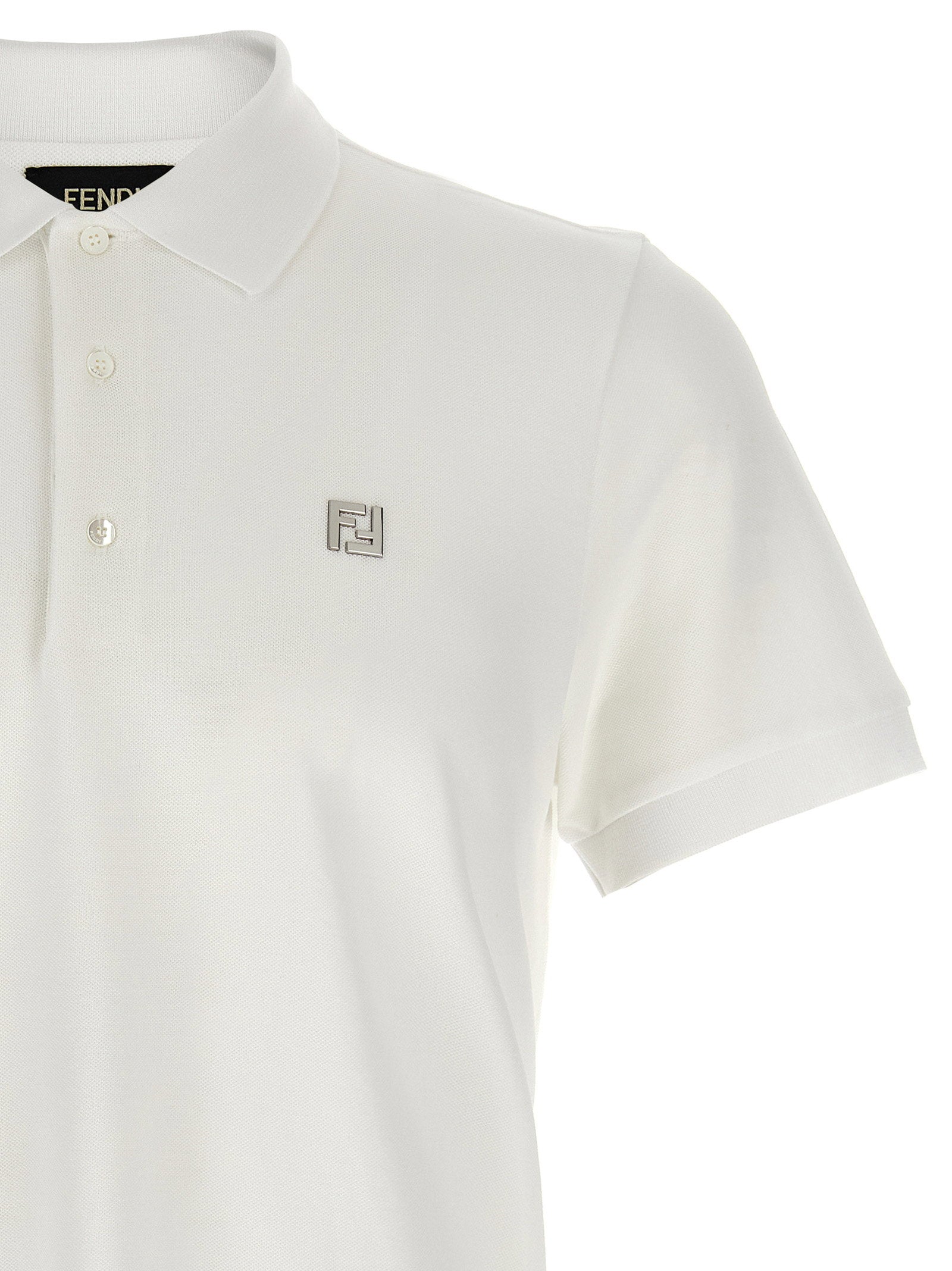 Fendi Fendi Ff Metallic Logo Polo Shirt
