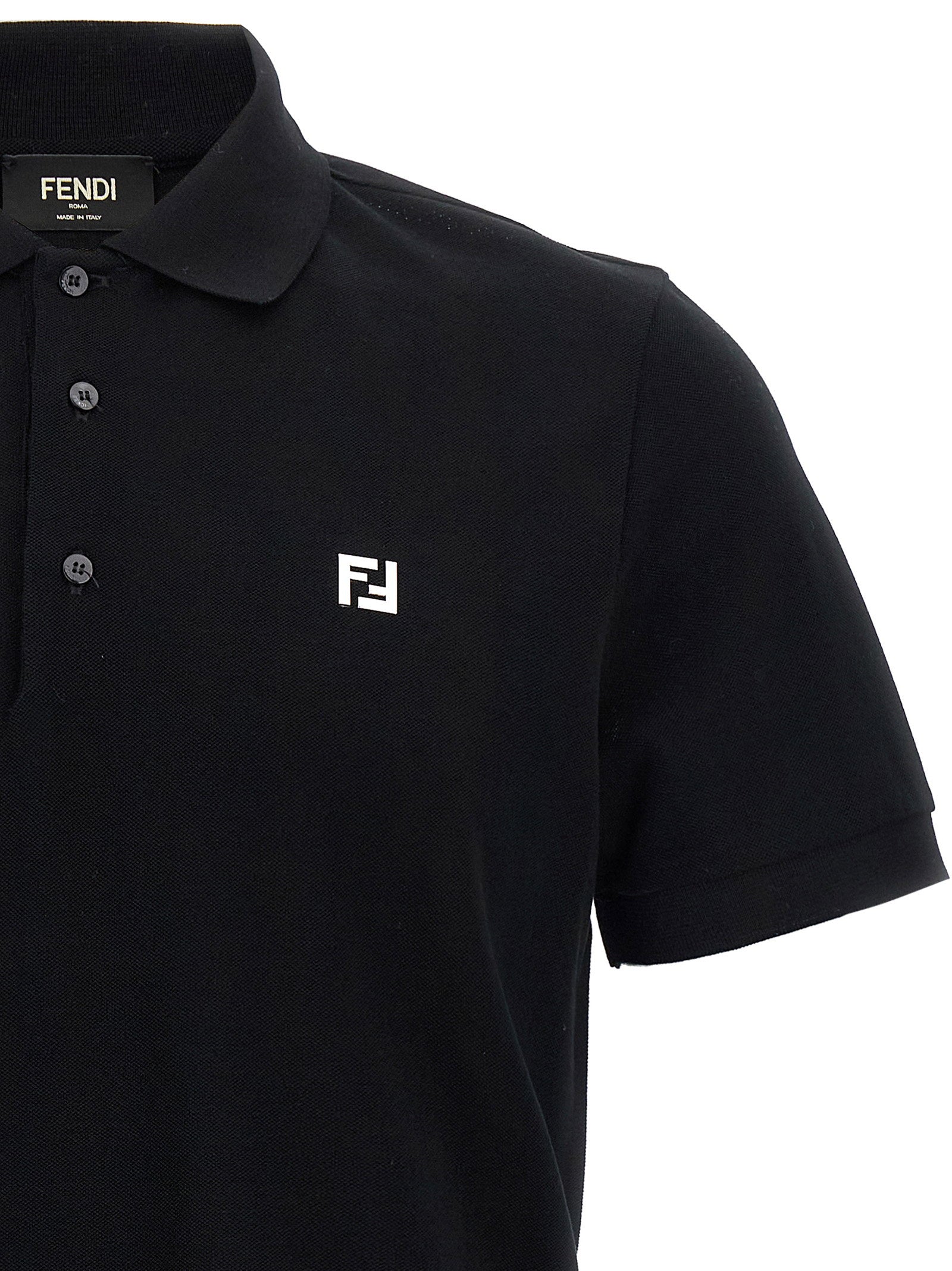 Fendi Fendi Ff Metallic Logo Polo Shirt