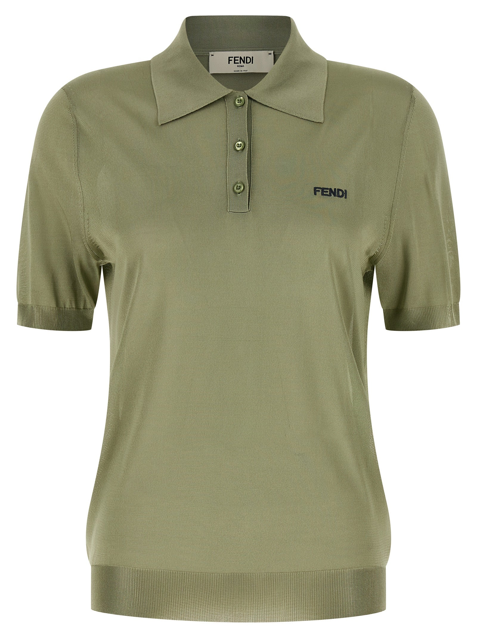 Fendi Fendi Shiny Viscose Polo Shirt