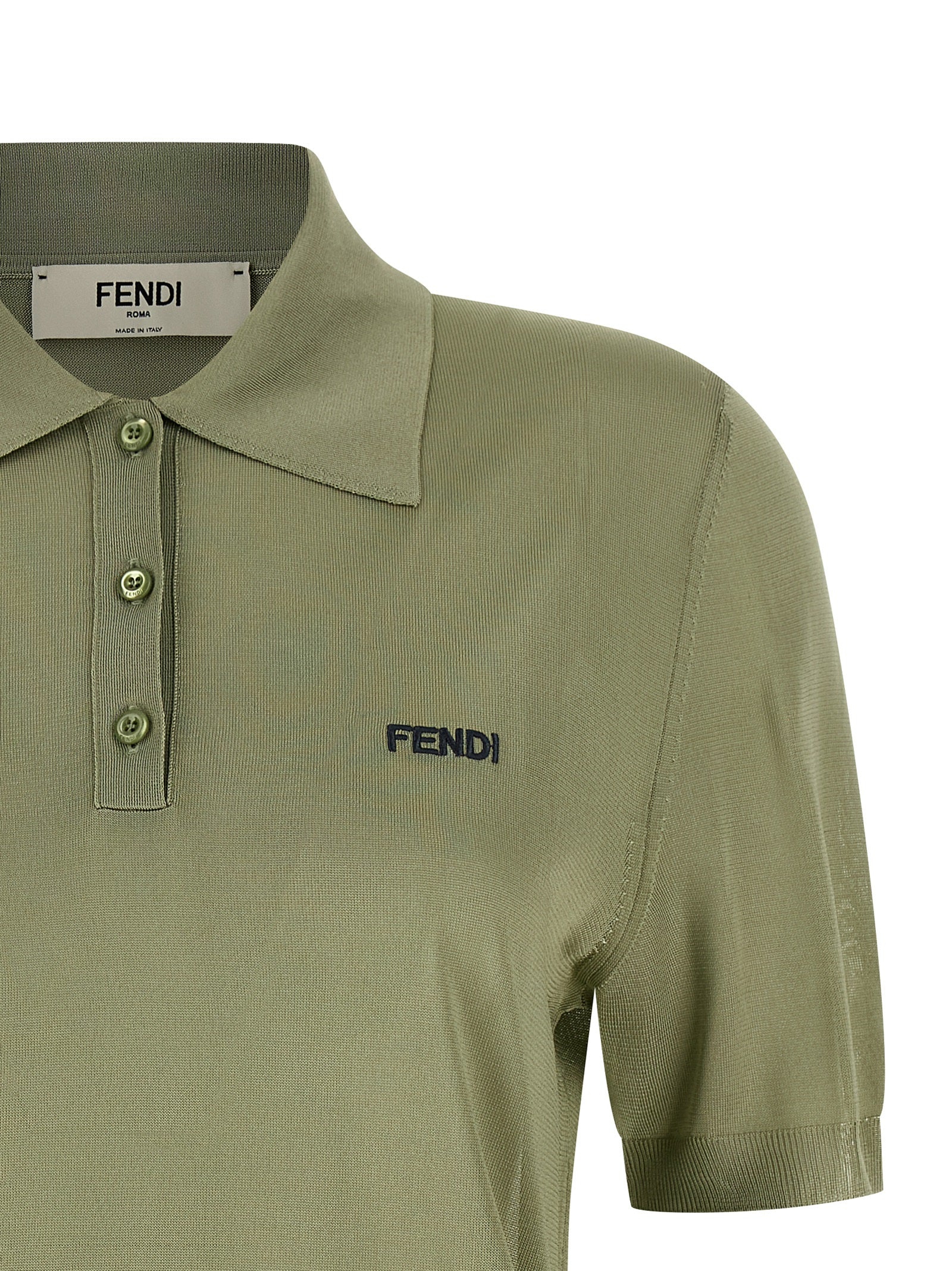 Fendi Fendi Shiny Viscose Polo Shirt