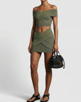 Balmain Balmain Off-the-shoulder Crop Top