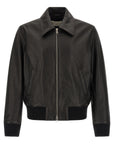Ami Paris Ami Paris Ami De Coeur Leather Bomber Jacket
