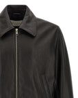 Ami Paris Ami Paris Ami De Coeur Leather Bomber Jacket
