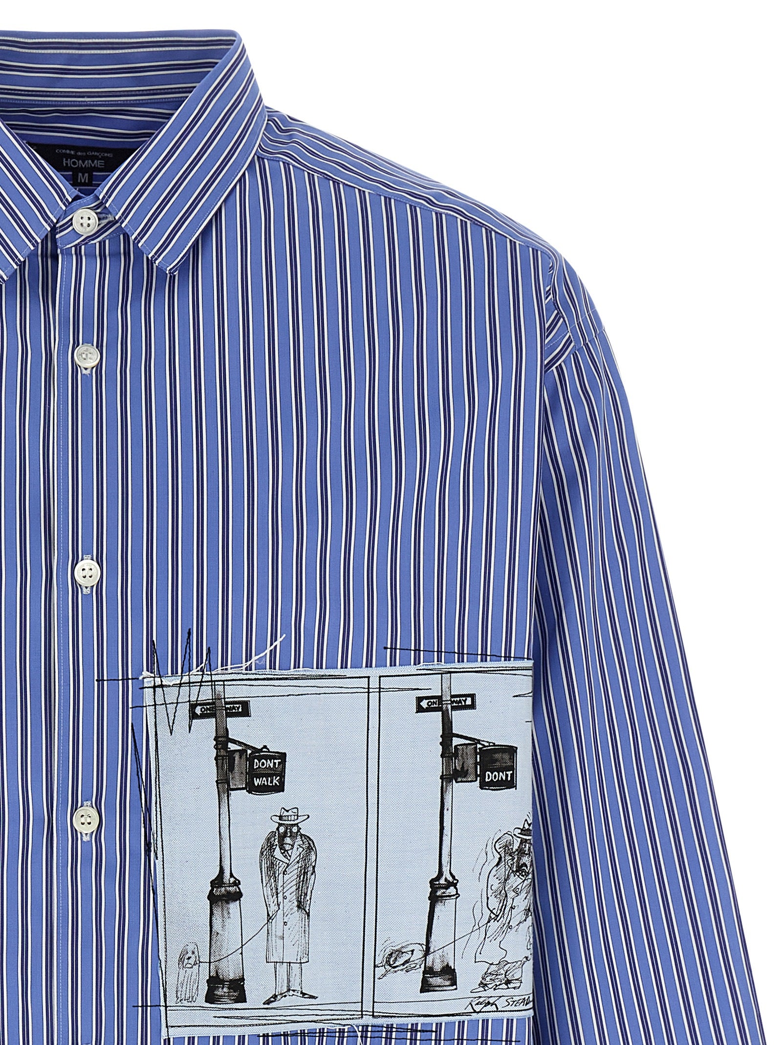 Comme Des Garҫons Homme Comme Des Garҫons Homme Patch Striped Shirt