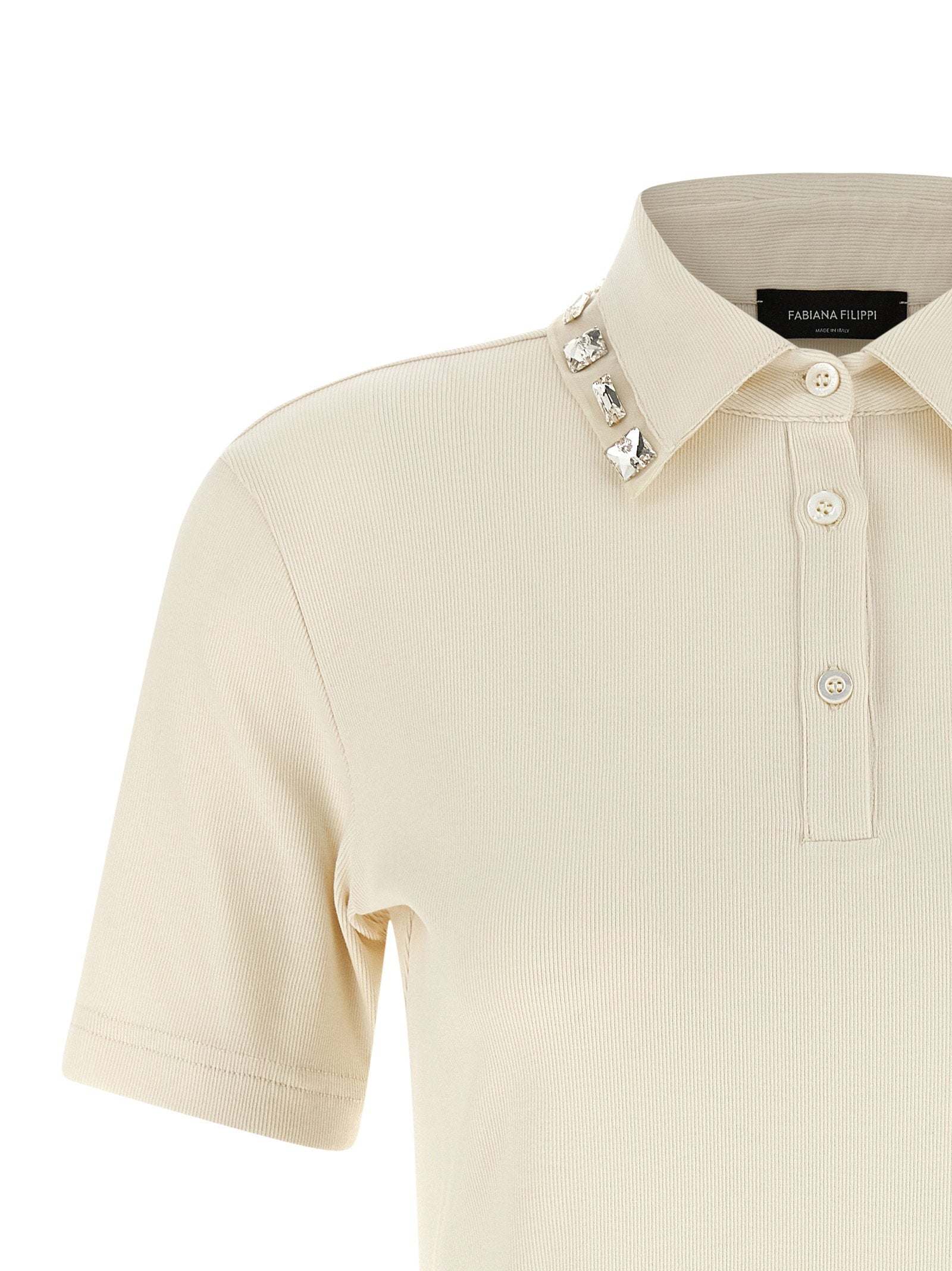 Fabiana Filippi Fabiana Filippi Crystal Collar Polo Shirt