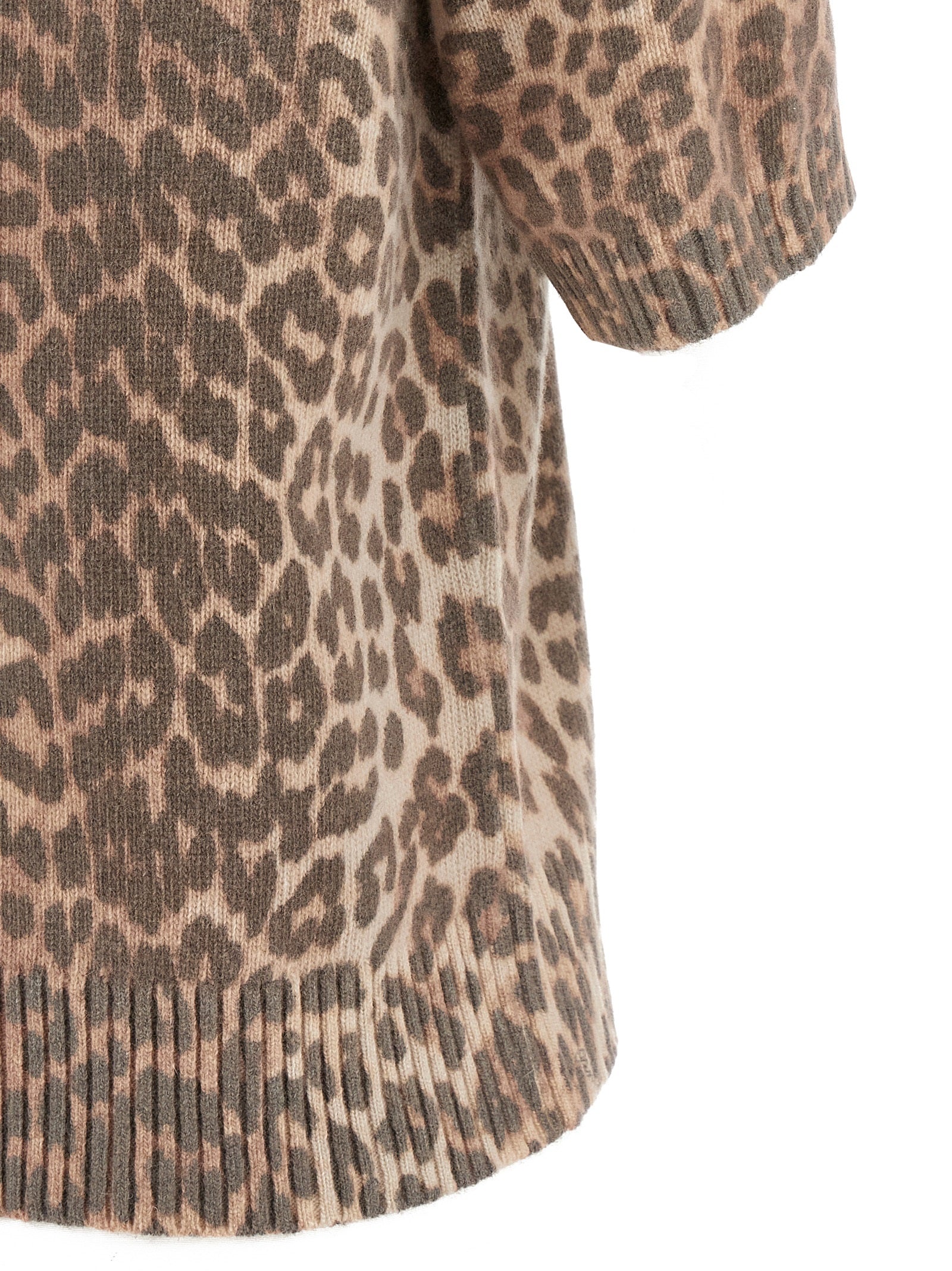 Ganni Ganni Leopard Wool Mix T-shirt
