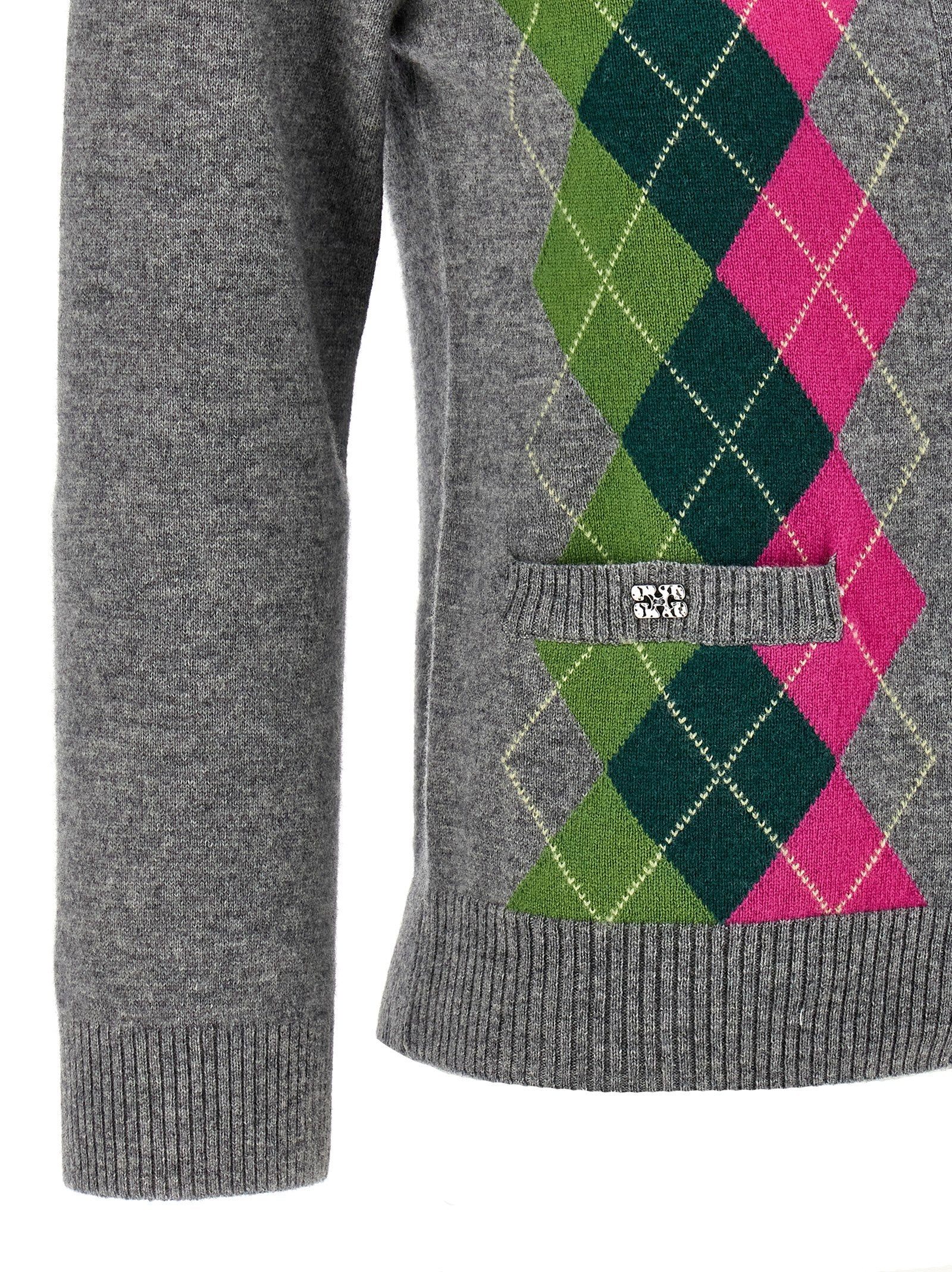 Ganni Ganni Grey Check Cardigan