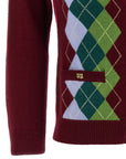 Ganni Ganni Burgundy Check Cardigan