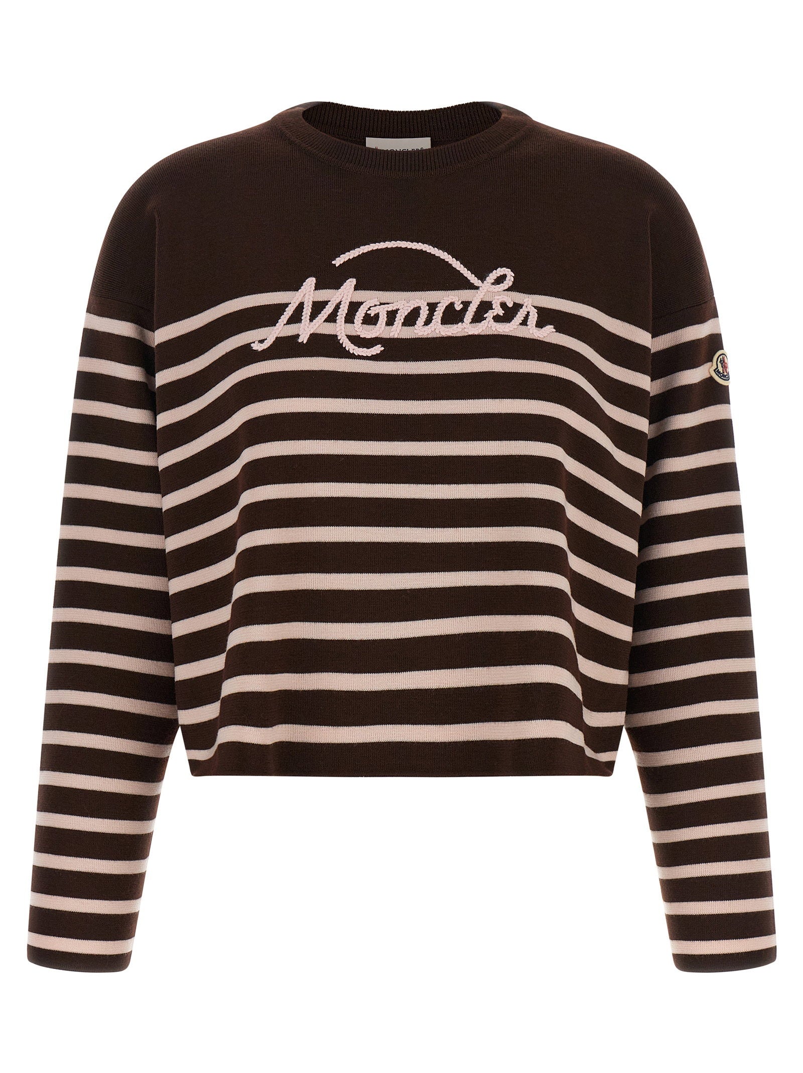 Moncler Moncler Striped Sweater With Embroidery