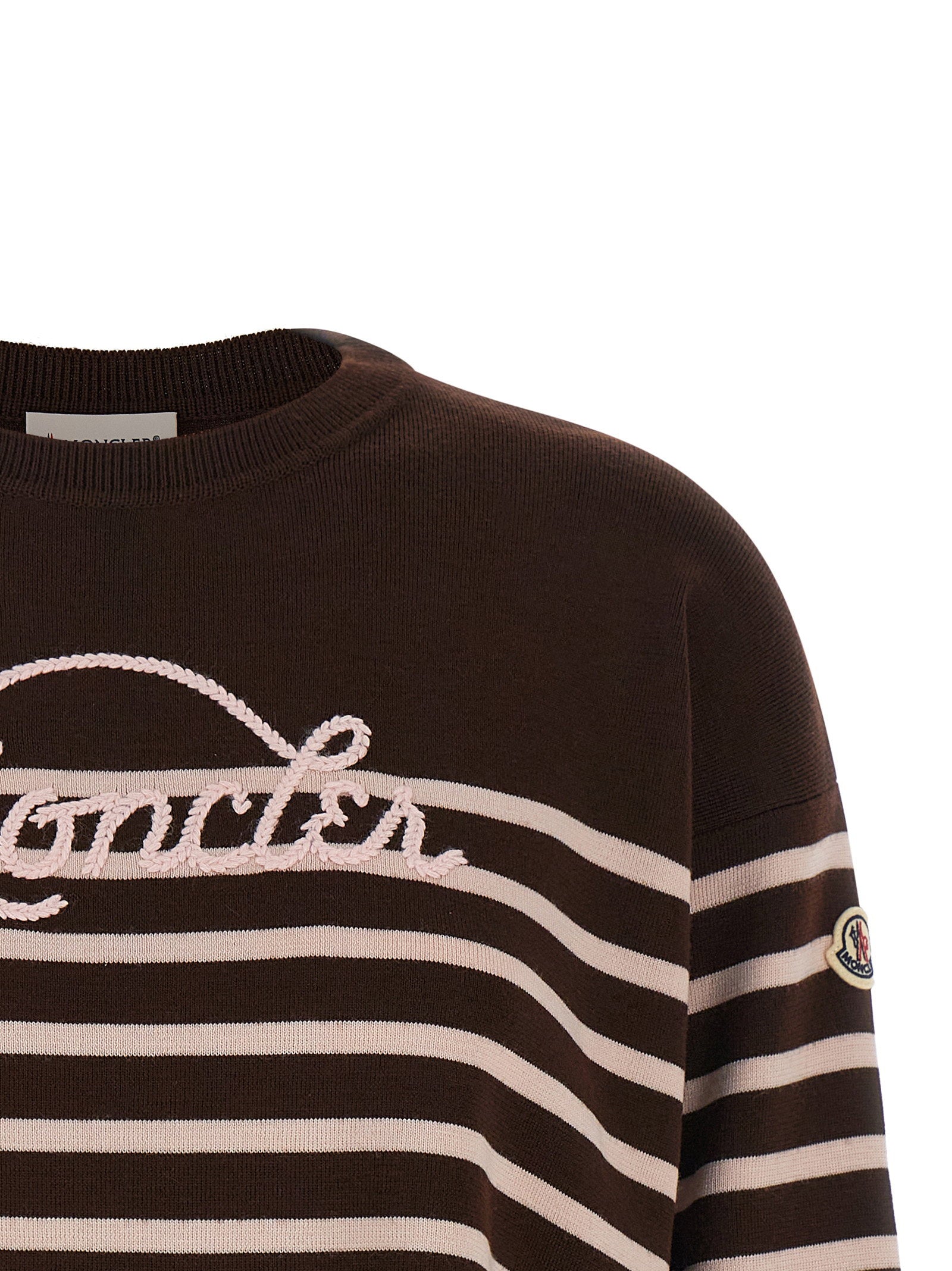 Moncler Moncler Striped Sweater With Embroidery