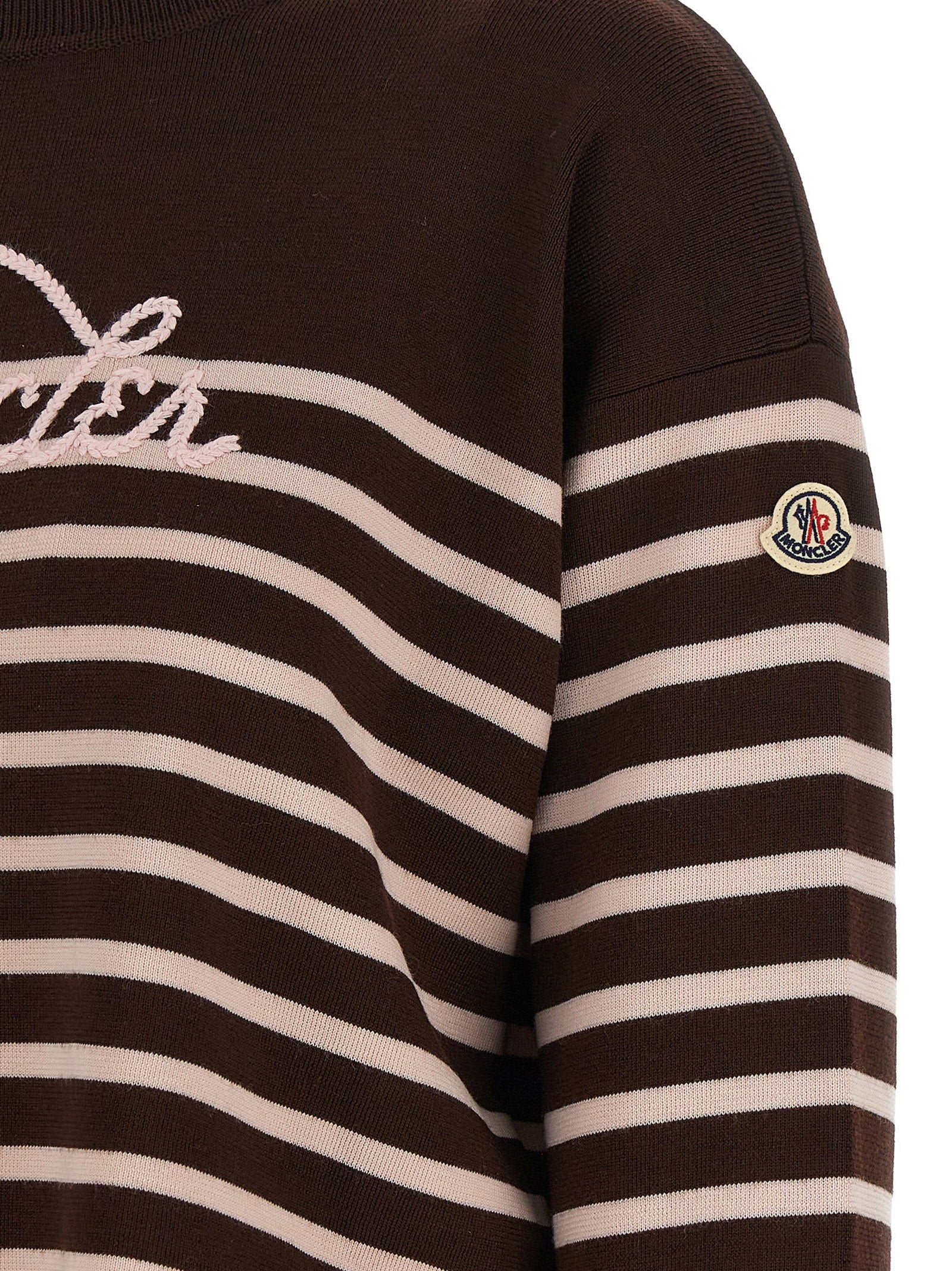 Moncler Moncler Striped Sweater With Embroidery