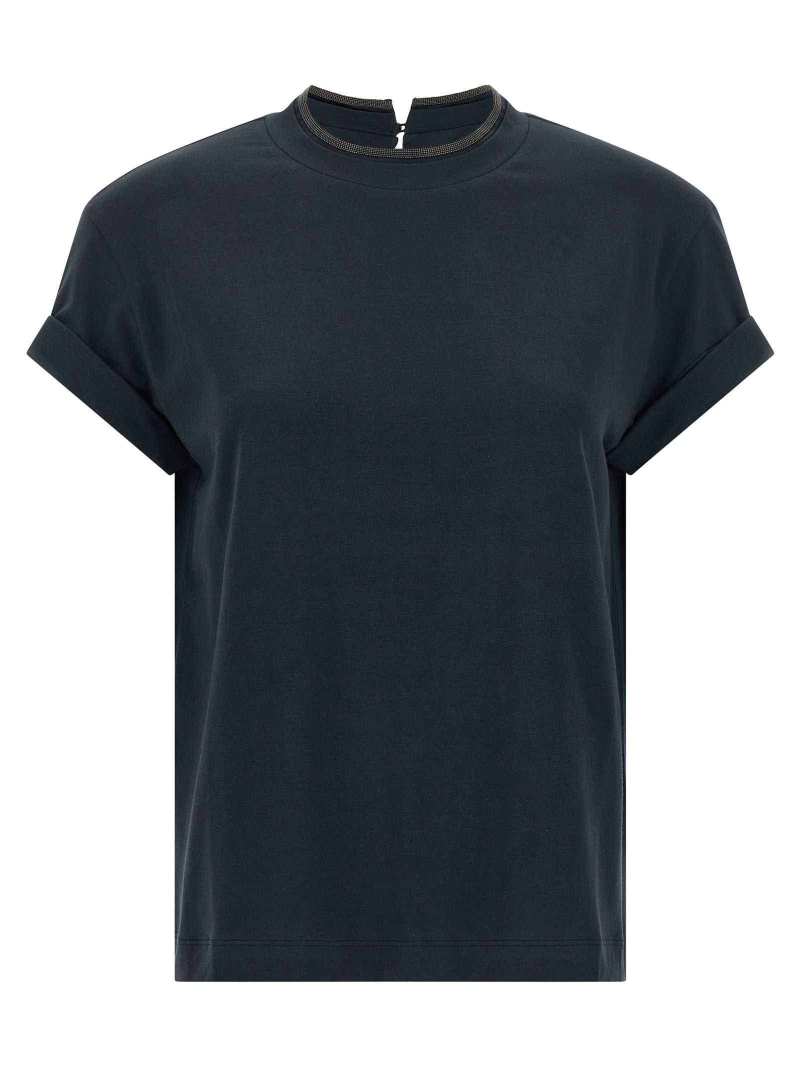 Brunello Cucinelli Brunello Cucinelli Shiny Collar T-shirt
