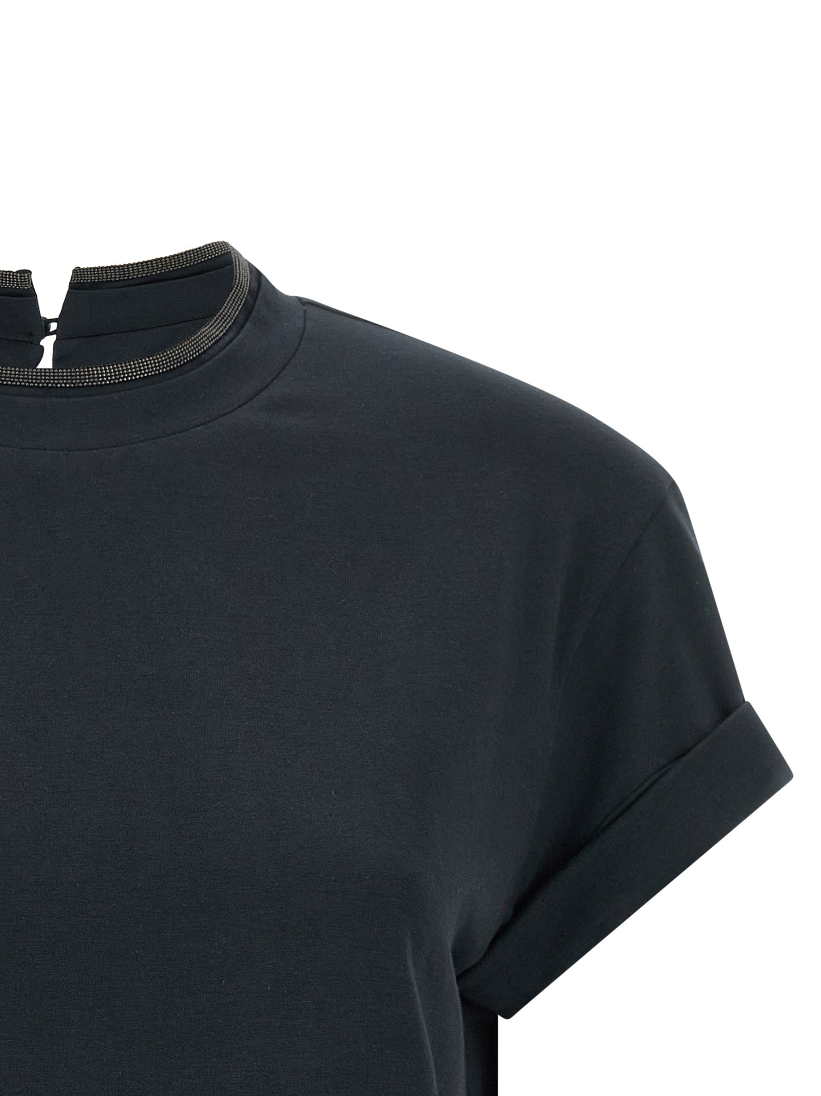 Brunello Cucinelli Brunello Cucinelli Shiny Collar T-shirt