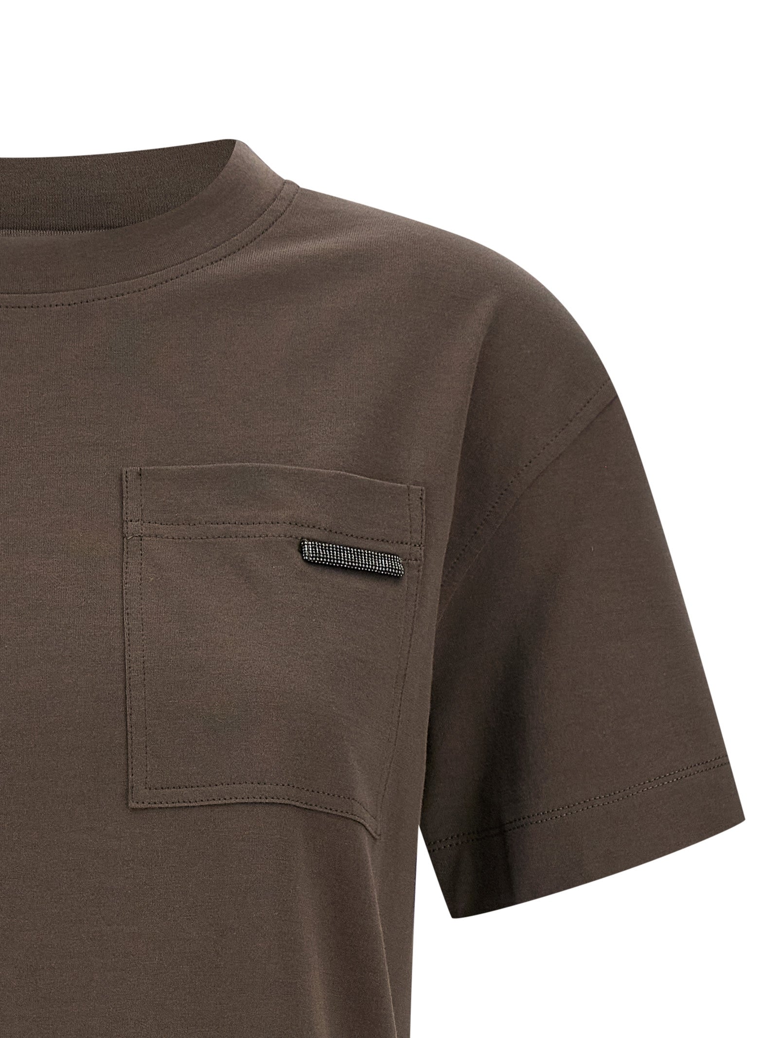 Brunello Cucinelli Brunello Cucinelli Shiny Tab T-shirt