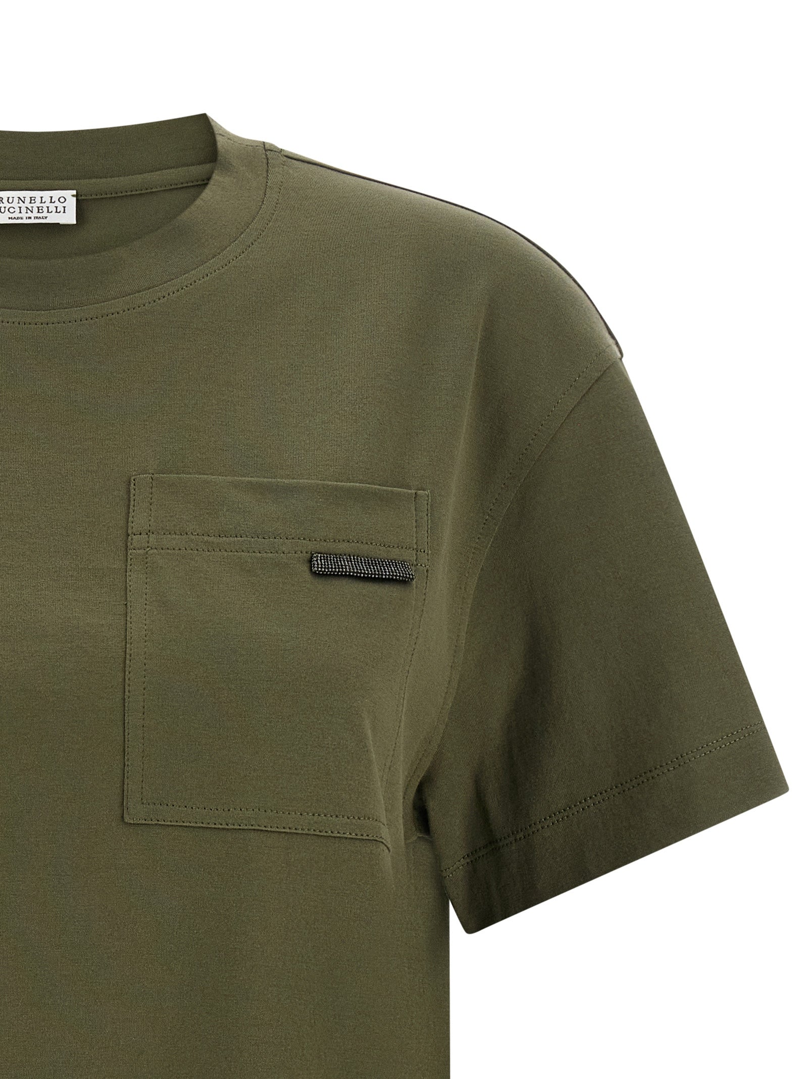 Brunello Cucinelli Brunello Cucinelli Shiny Tab T-shirt