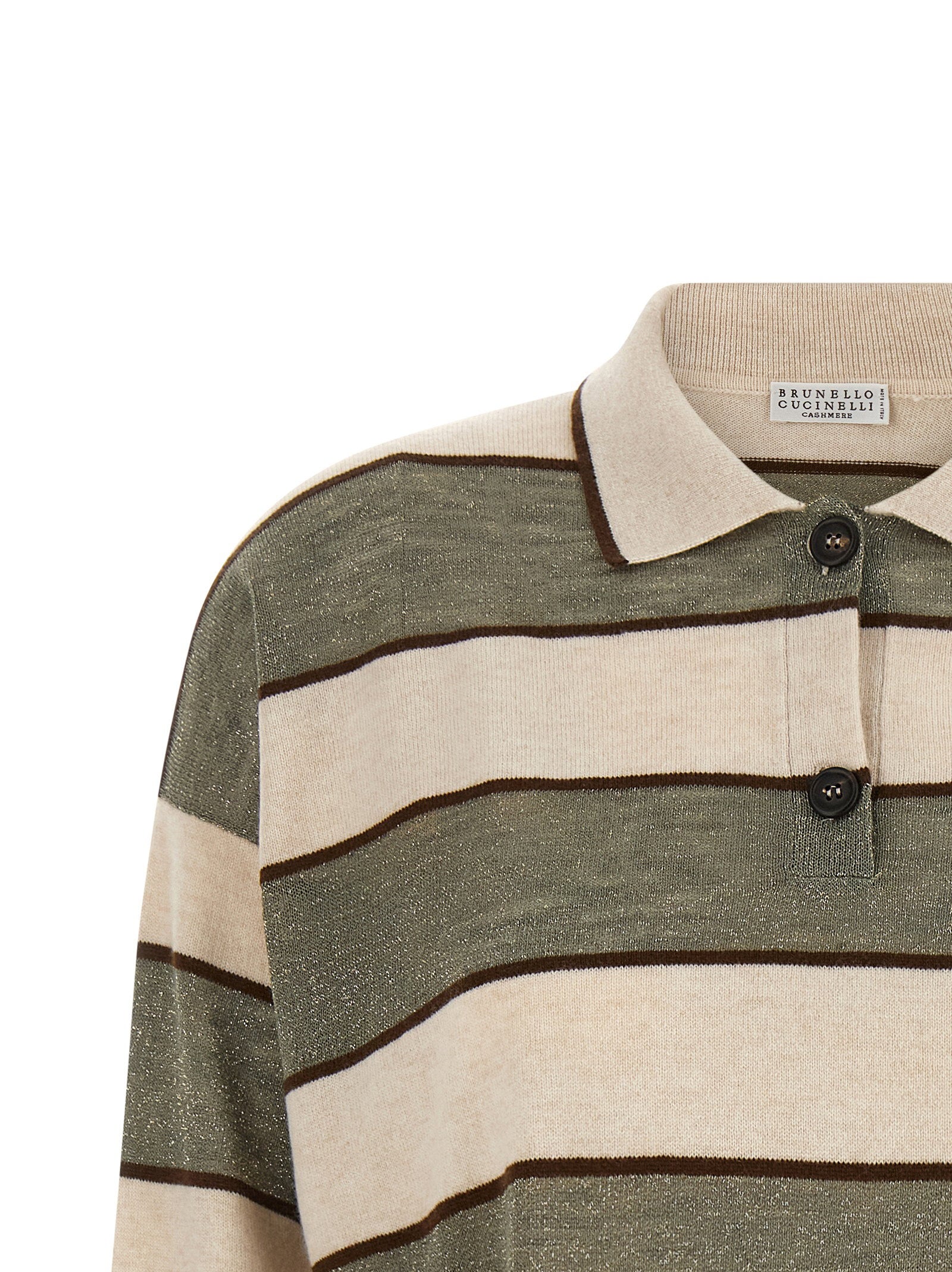 Brunello Cucinelli Brunello Cucinelli Sparkling Stripes Polo Shirt