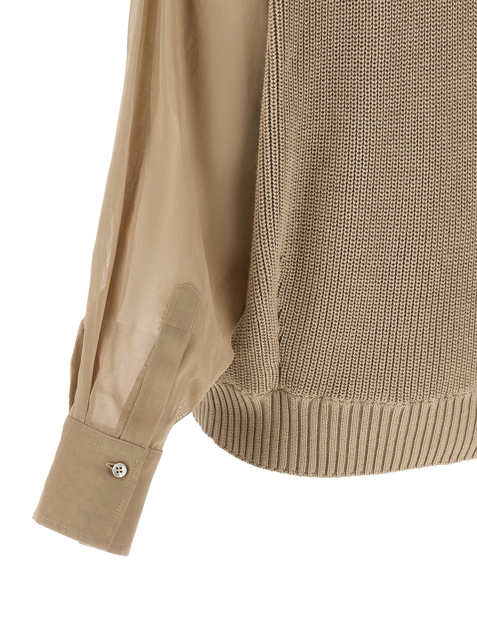 Brunello Cucinelli Brunello Cucinelli Organza Sleeve Cardigan