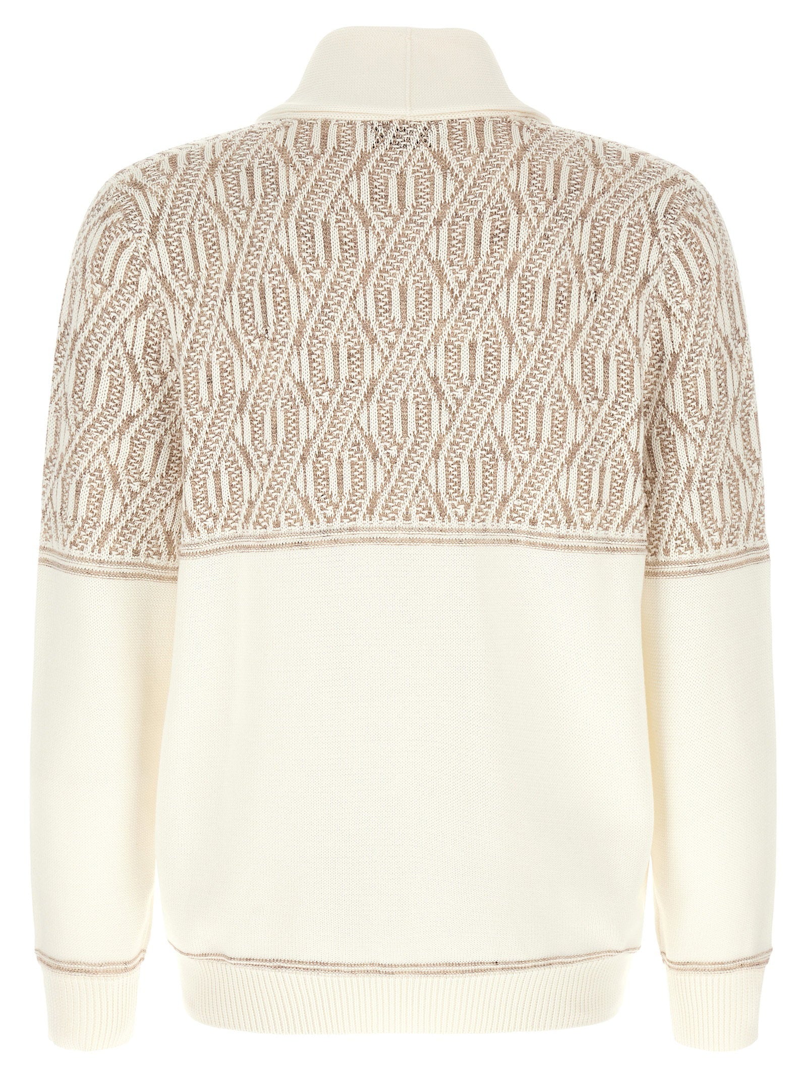 Brunello Cucinelli Brunello Cucinelli Braided Jacquard Shoulders Cardigan