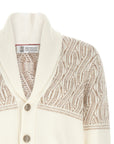 Brunello Cucinelli Brunello Cucinelli Braided Jacquard Shoulders Cardigan