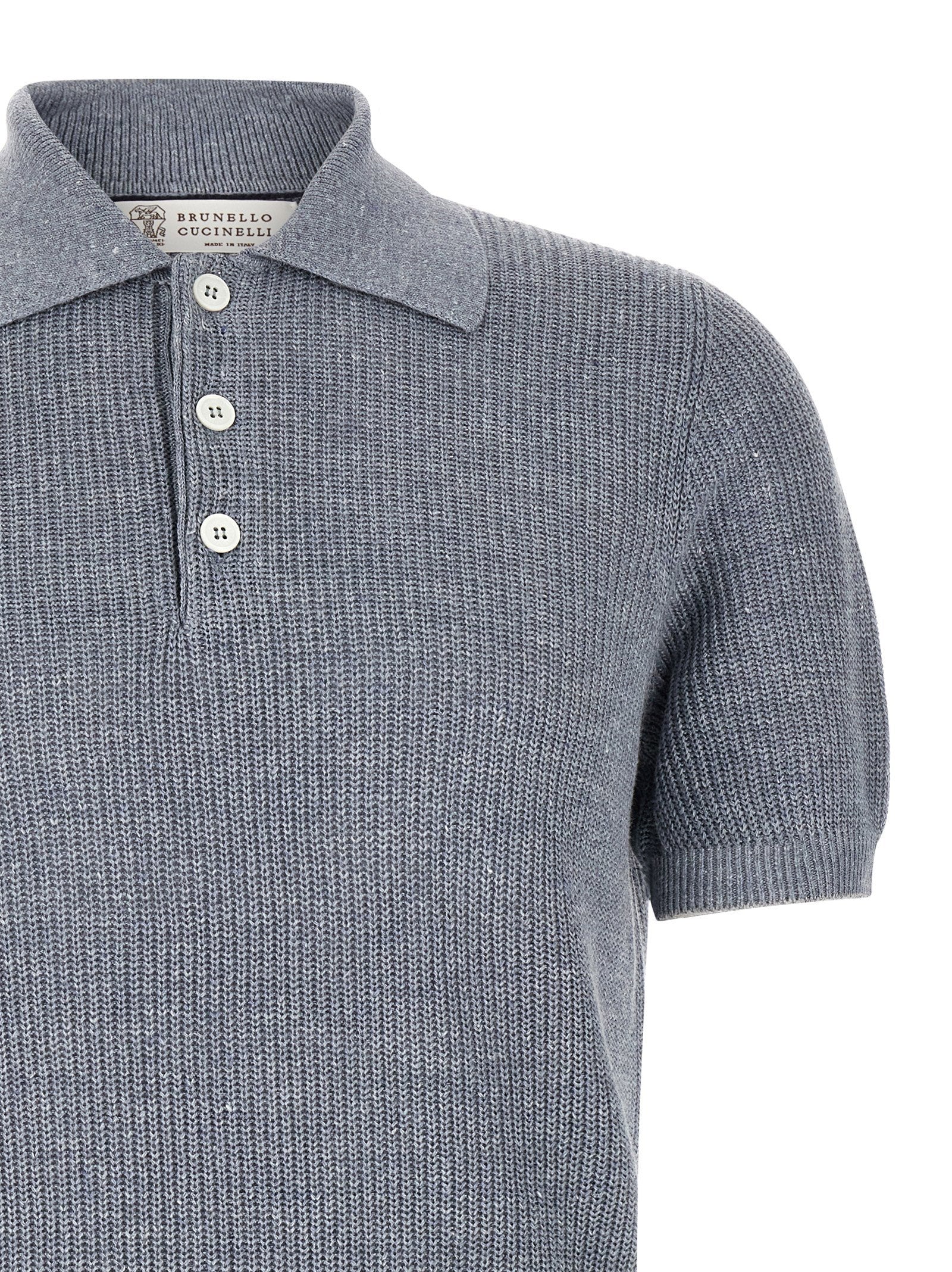 Brunello Cucinelli Brunello Cucinelli English Half-ribbed Polo Shirt