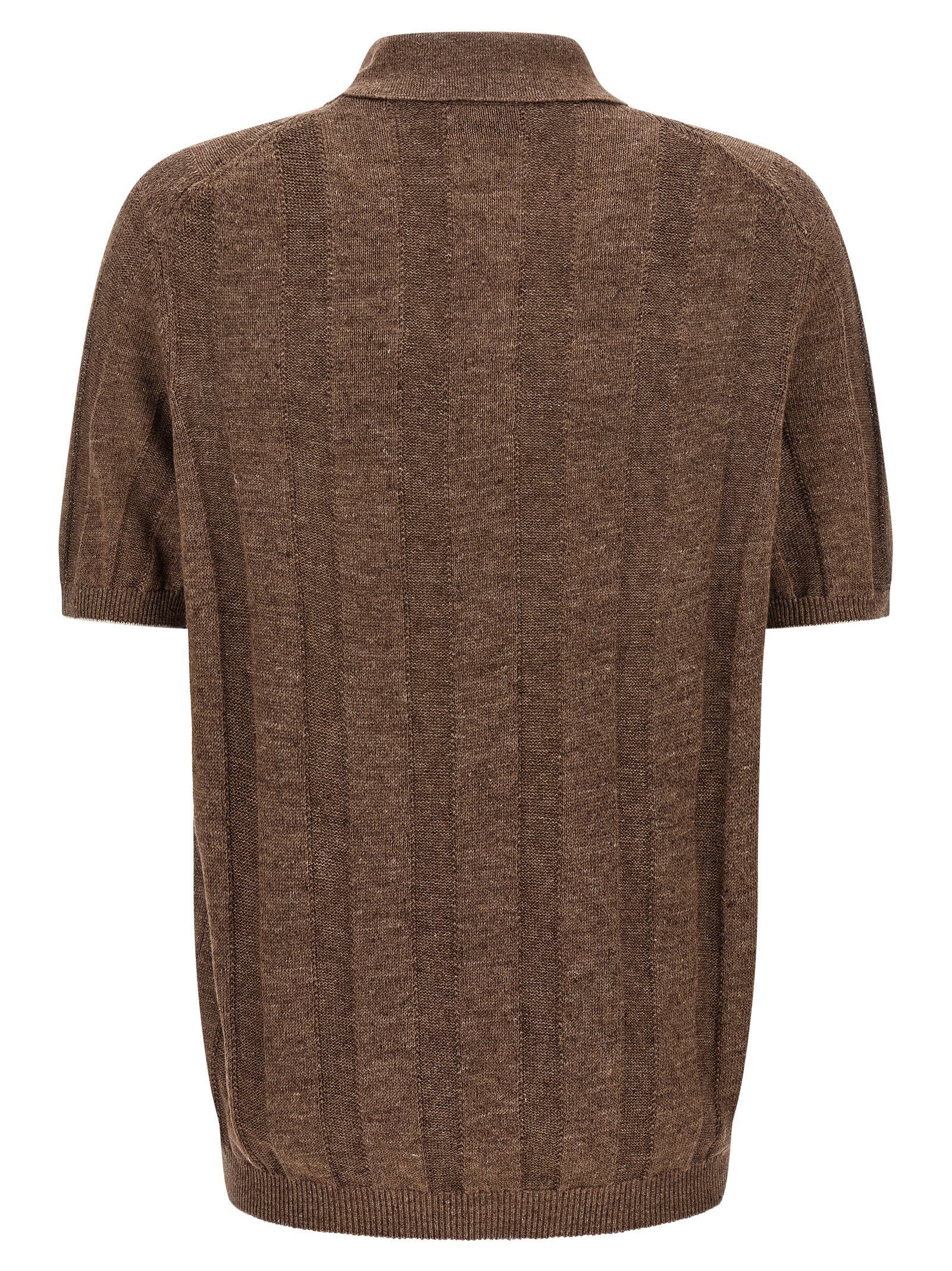 Brunello Cucinelli Brunello Cucinelli Wide Ribbed Polo Shirt