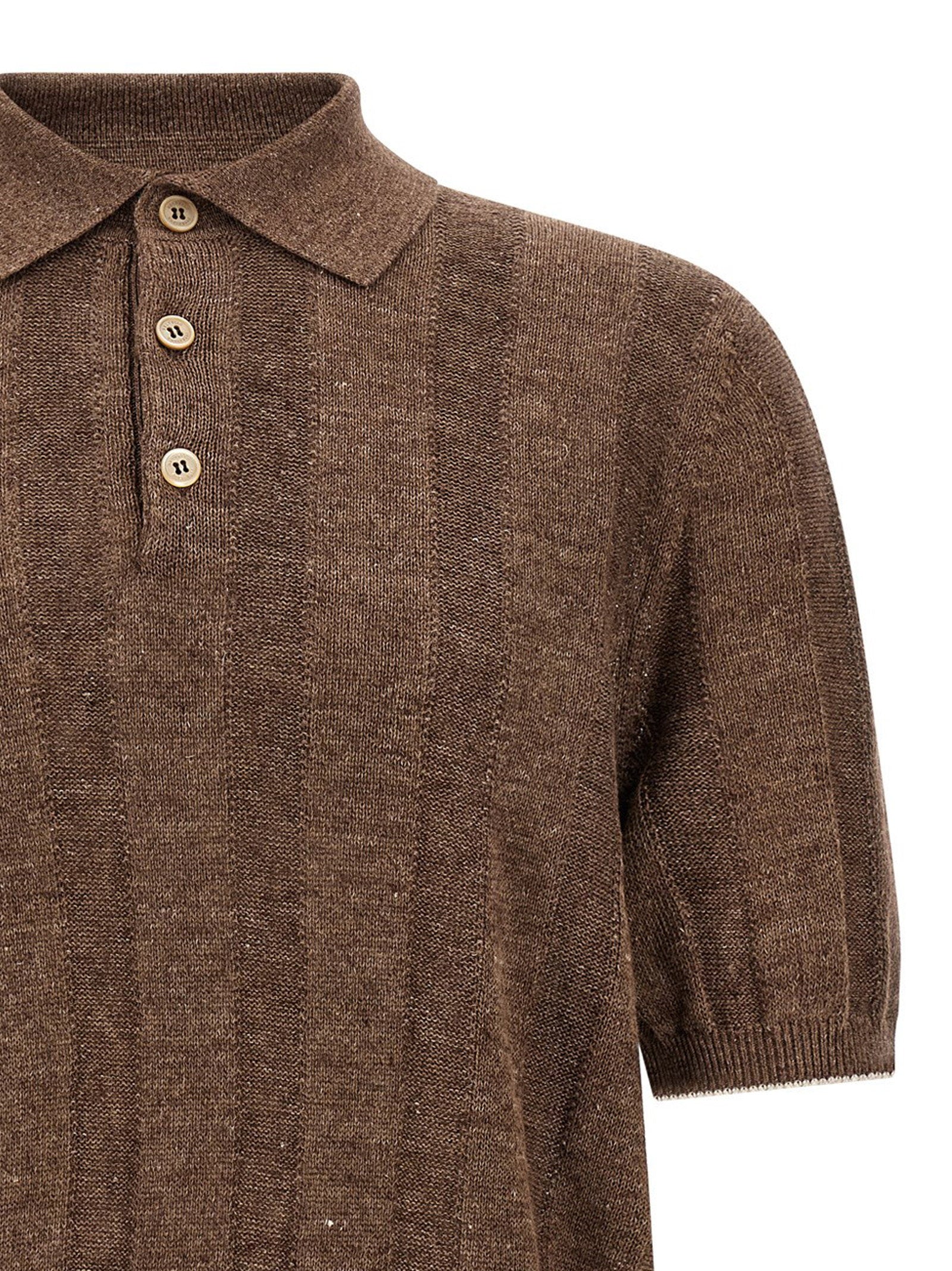 Brunello Cucinelli Brunello Cucinelli Wide Ribbed Polo Shirt