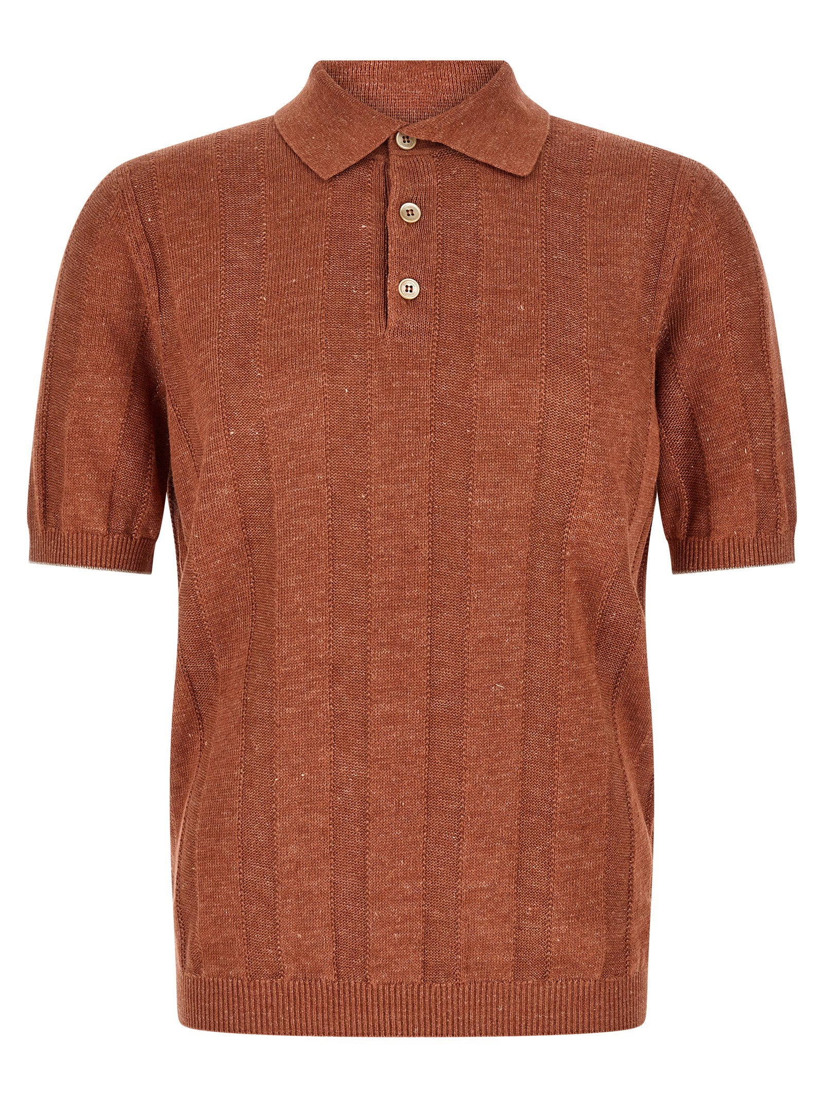 Brunello Cucinelli Brunello Cucinelli Wide Ribbed Polo Shirt