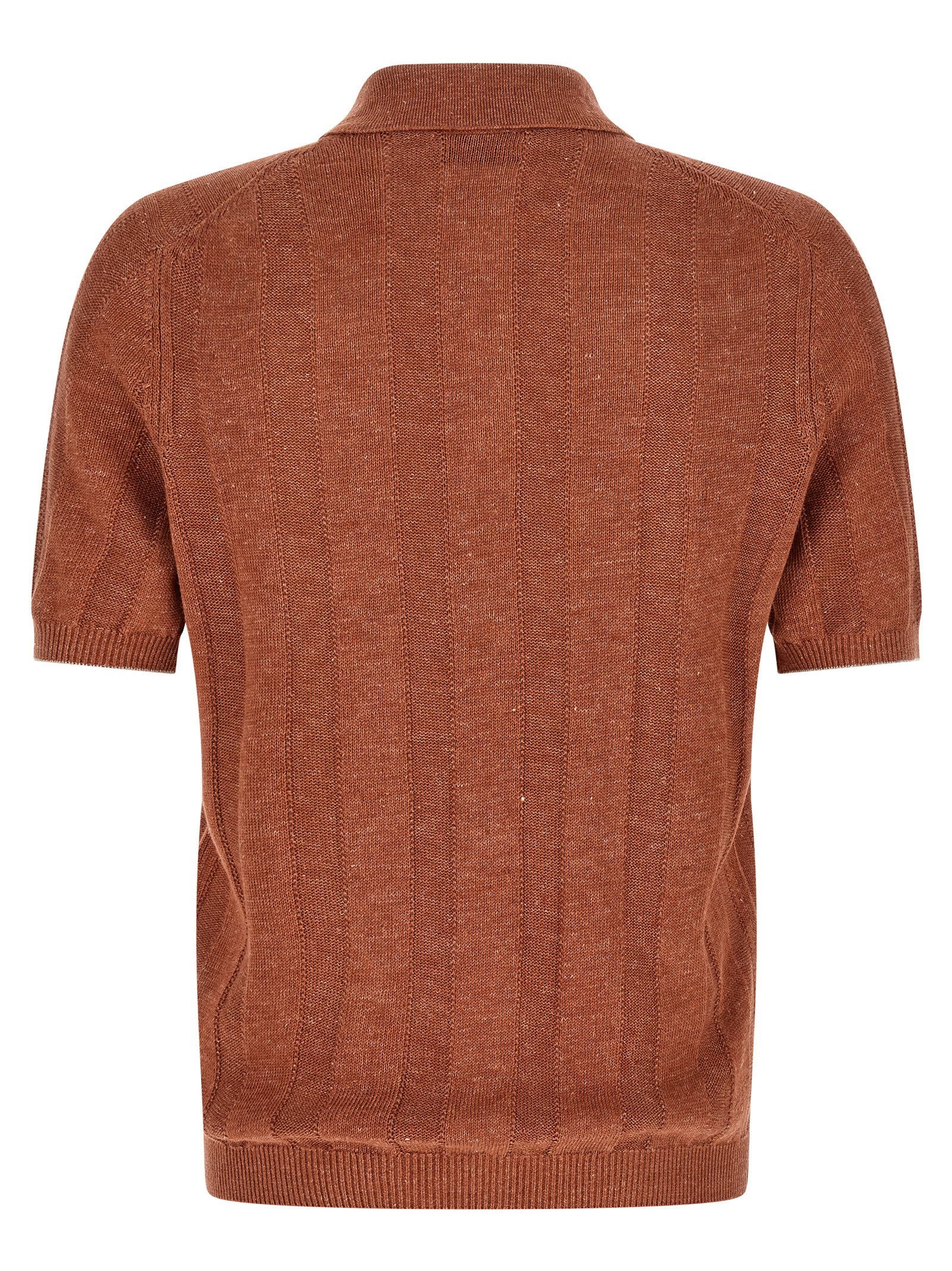 Brunello Cucinelli Brunello Cucinelli Wide Ribbed Polo Shirt