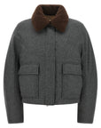 Brunello Cucinelli Brunello Cucinelli Shearling Collar Cropped Jacket
