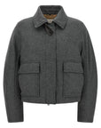 Brunello Cucinelli Brunello Cucinelli Shearling Collar Cropped Jacket
