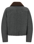 Brunello Cucinelli Brunello Cucinelli Shearling Collar Cropped Jacket